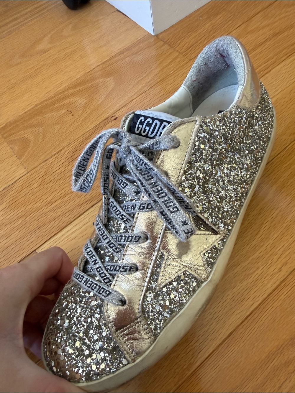 Golden Goose Women's Gold Glitter Superstar Sneaker